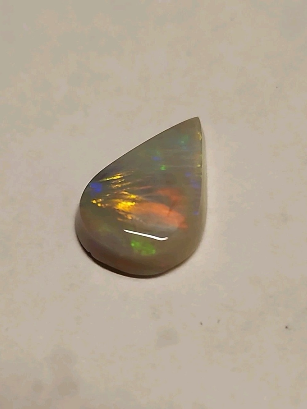 2.7 Carat Australian Opal Cabochon Loose Gem 14x9x3mm Cracked